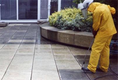 Deep cleaning a patio 