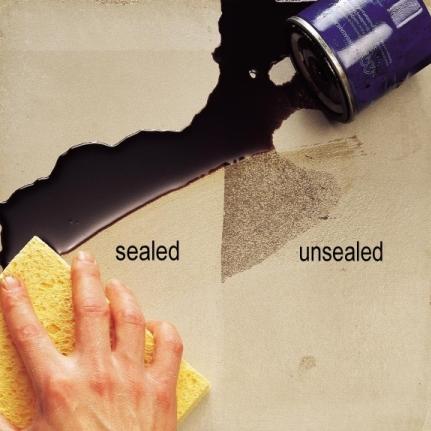 Before and after sealing a tile
