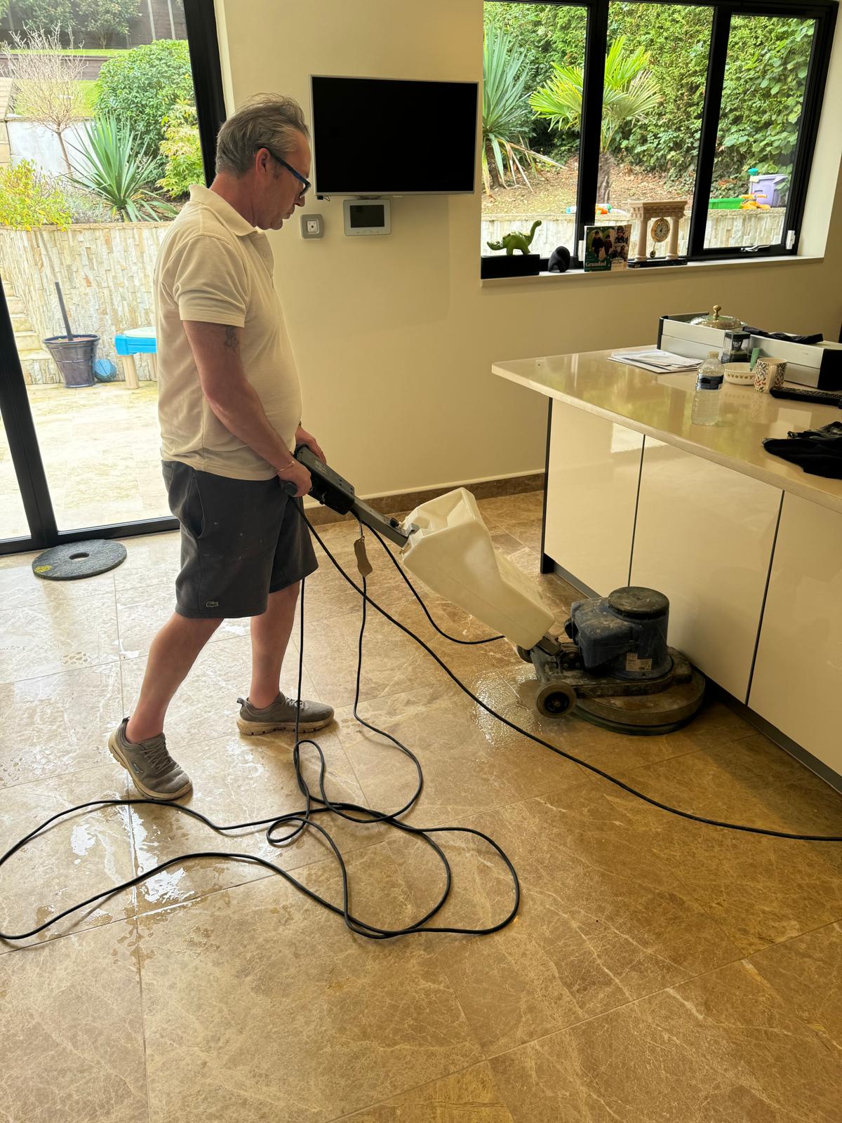 Travertine cleaning sealing polishing London Berkshire West Sussex Surrey Kent Essex